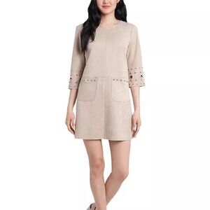 MSK Scuba-Suede Studded Shift Dress Size M